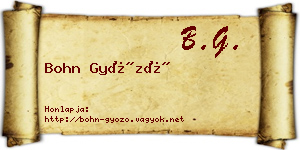 Bohn Győző névjegykártya